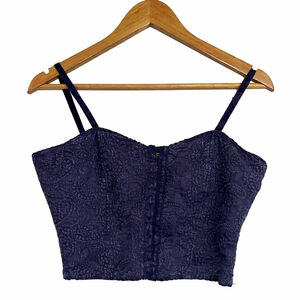 Y2K Corset Crop Top Bustier BKE Paisley Embroidered Festival